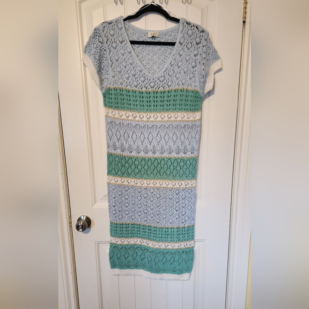Floris Made in Italy Blue & Green Knit Dress – Size S